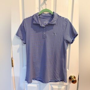 Vineyard Vines Women’s Navy and White Striped Polo Size Medium
